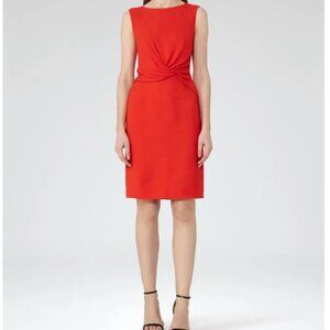 REISS Erica Cherry Red Twist Front Dress